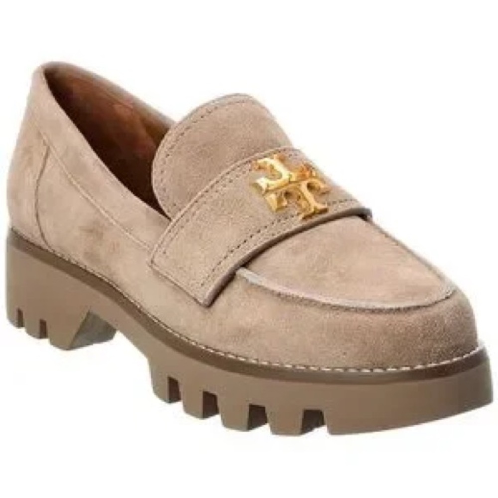 Tory Burch Beige Suede Platform Loafers
